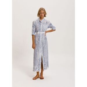 CALI by Cali Dreaming Shirt Maxi Dress Inked Hand Painted -size S NWT$198